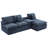 Flick Chenille Sectional Sofa with Double-Layer Cushions & Side Pockets-754638577
