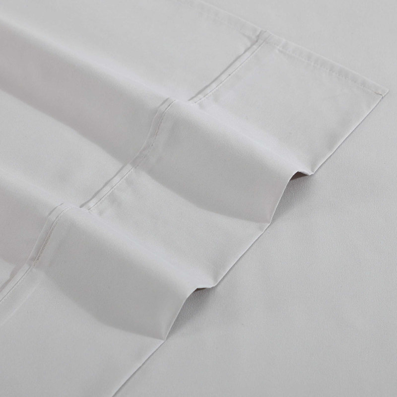 Kenneth Cole Solution Recyled Polyester Solid Bonus Sheet Set, Queen Sheet Set with 4 Pillowcases, Blue
