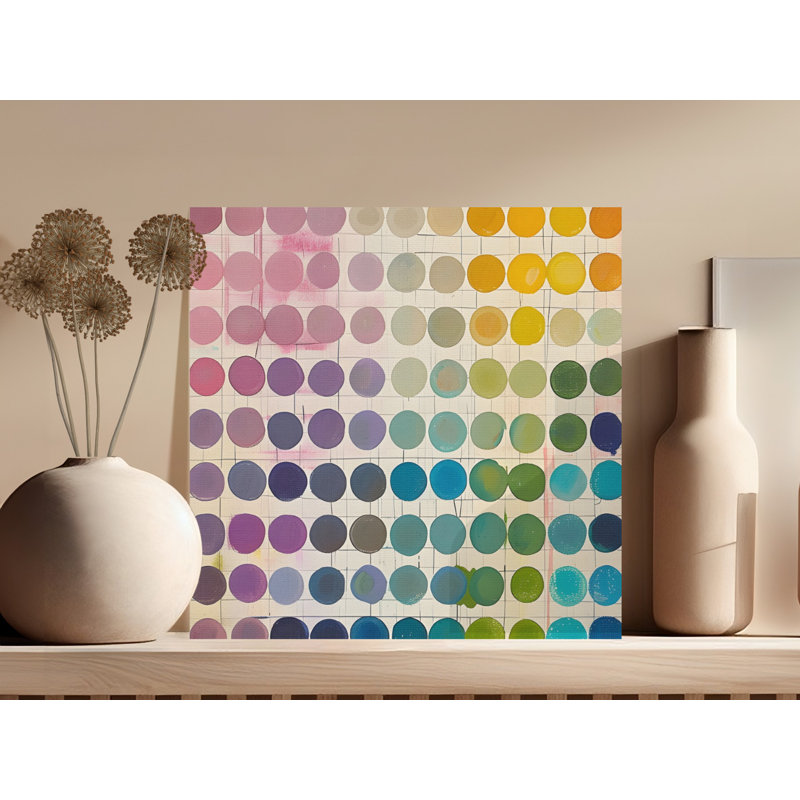 Circle Grid Wall Art, Abstract Dot Painting Print, Modern Art Canvas, Home Decor, Contemporary Wall Decor, Circle Art, Geometric