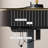 Standing desk with built-in outlet, glass top-402262798-348550547