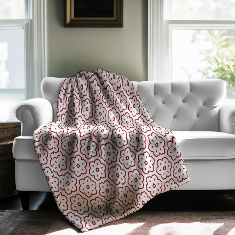 Ruby Pattern - 1 Piece Premium Sherpa Blanket 0216, 50" W x 60" L