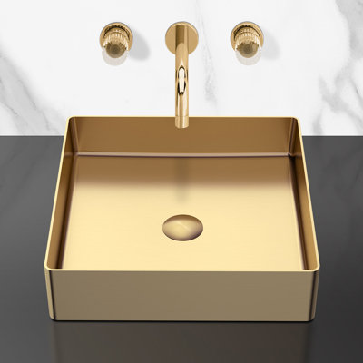 Maestro Bath 15.7'' Stainless Steel Square Bathroom Sink