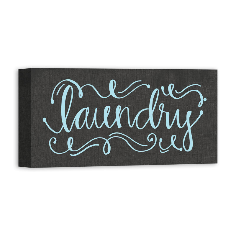 Calligraphy Style Laundry - reproduction d'art textuel sur toile