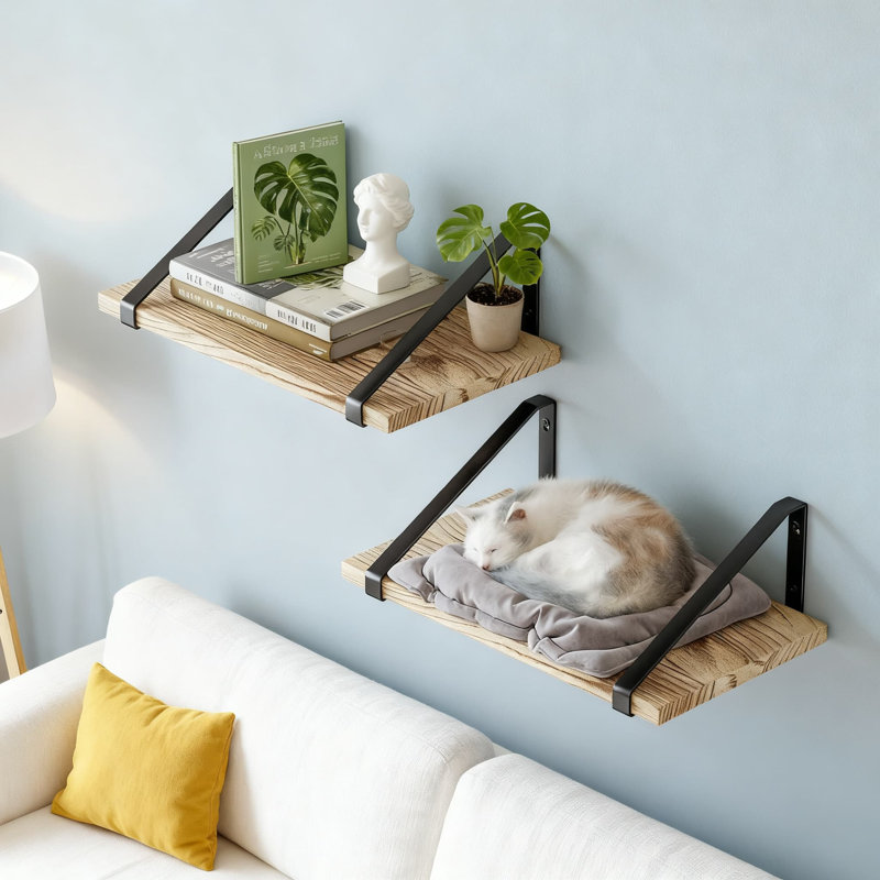 Deep Floating Shelves For Wall Mounted Storage And Display, Large Rustic Wood Shelving For Home And Office Organization In Multiple Rooms