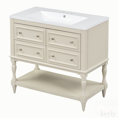 Meuble-lavabo simple 36 po avec plateau en résine Dontrey