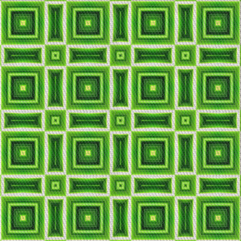 Tapis vert à motif géométrique Kinde, Carré 5 pi