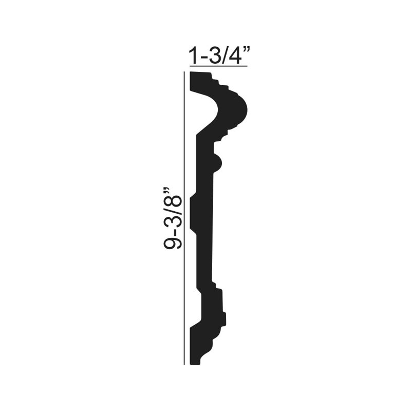 Panneau de polyuréthane décoratif de 1 à 3 po x 9 3/8 po x 96 po, moulure pro, paquet de 16 pi