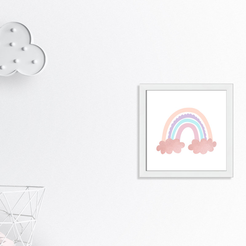 Arc-en-ciel 2, H 16 po x l 16 po x P 0,63 po, Cadre blanc
