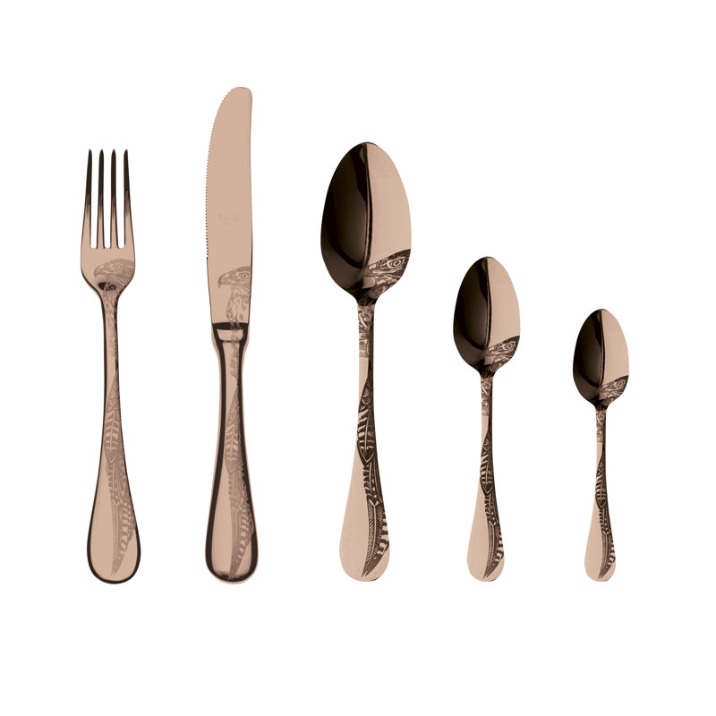 Ensemble de couverts Caccia avec cuillères Moka - 30 pièces - Bronze, Bronze