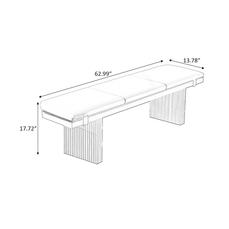 Banc rembourré en bois massif orange, Orange