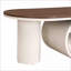 Table basse 47,24 po ovale en métal blanc pour le salon, le rangement peu encombrant Assemblage facile