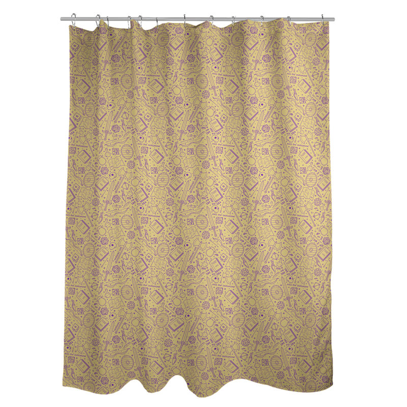 Katelyn Elizabeth Shower Curtain with Liner Included, Yellow/Purple