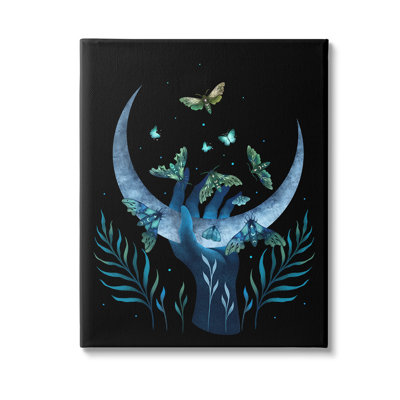 "Tenir la lune avec des papillons de nuit", art mural par Episodic Dessins