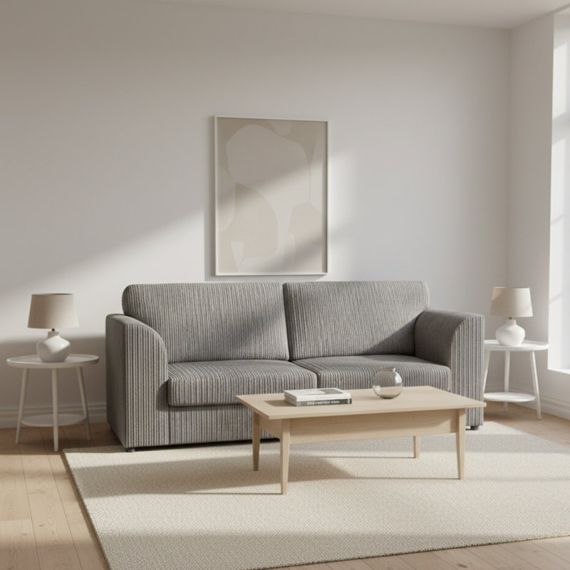 Corduroy Sofa, Charcoal