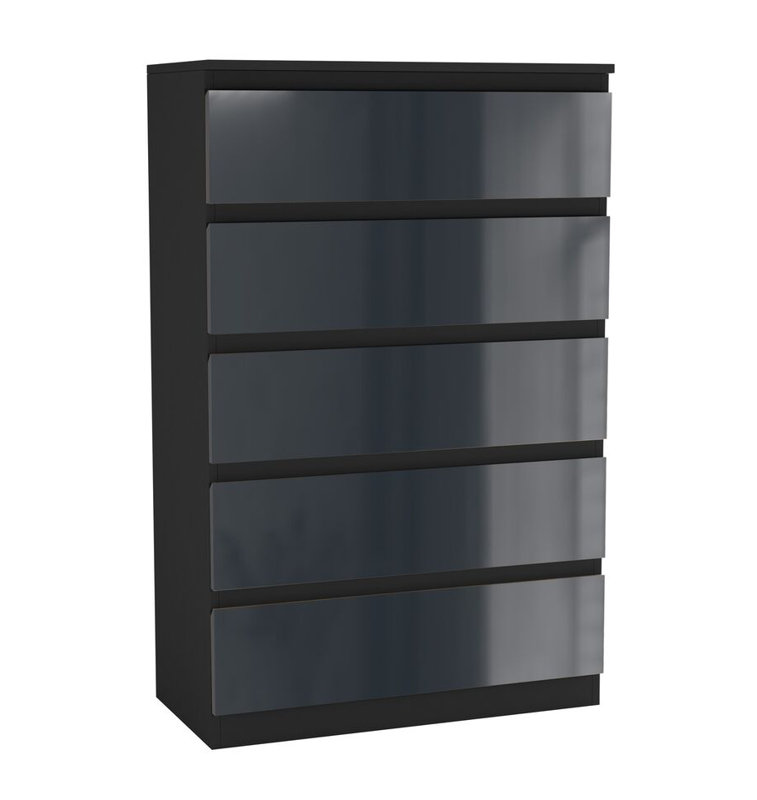 Amardev Rectangle Accent Cabinet, Black/Grey