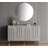 Modern Gray Lacquered 4 Door Wooden Cabinet Sideboard Buffet Server Cabinet Storage Cabinet