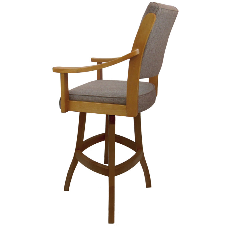 Haroldene Solid Wood Extra Tall Stool - Basin Beige - Natural, Honey, Counter Stool (26" Seat Height)
