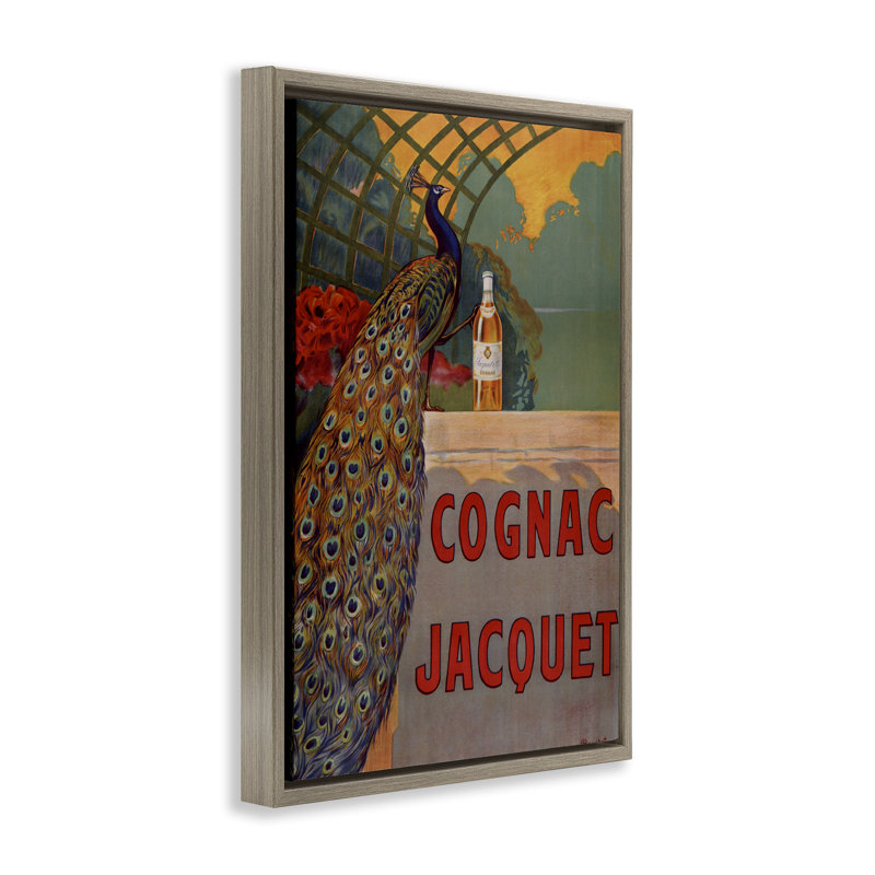 Cadre flottant rétro cognac et paon, design par Marcus Jules, Cadre flottant orme Montalcino, H 25 po x l 17 po