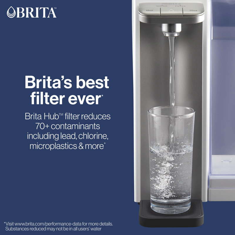 Brita Hub White Countertop Water Filtration System with 12 Cup Reservoir