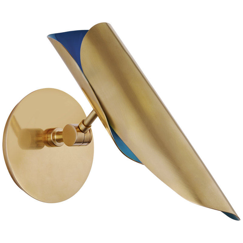 Flore 1 - Light Swing Arm, Soft Brass/Riviera Blue, Gold/Blue