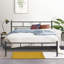 Aaru Heart Design Metal Bed Frame with Headboard & Footboard-87888726-87888728
