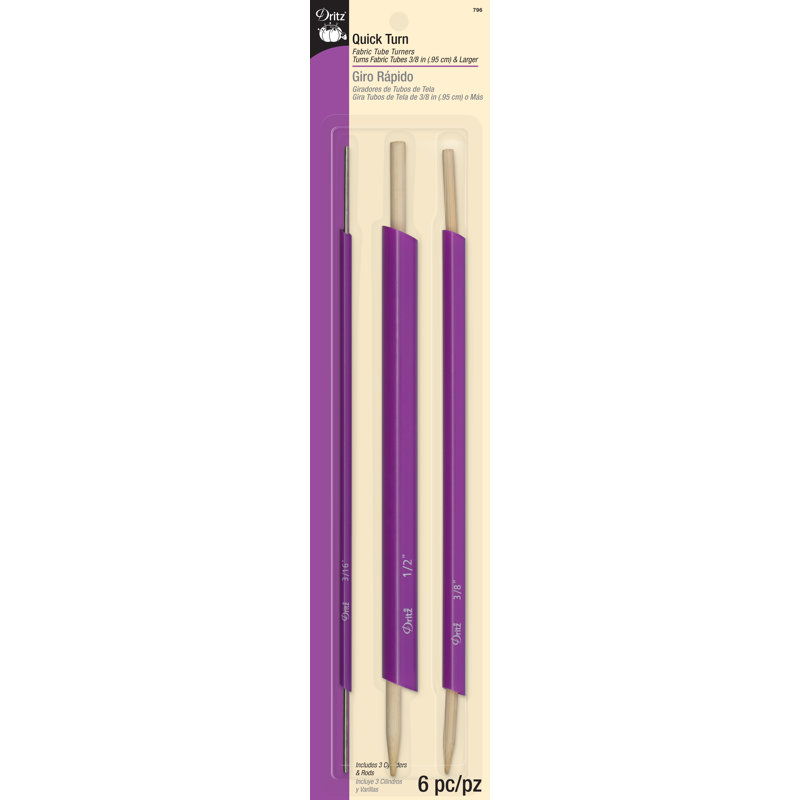 Dritz Quick Turn Fabric Tube Turners, 3 Count, Assorted Sizes