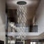 Lustre à DEL 16 lumières en acrylique pour plafonds hauts noir-1628486576