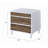 Two-tone Finish Nightstand with 3 Drawers, White and Weathered Oak
