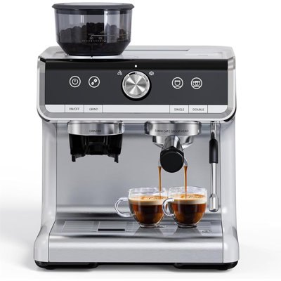 Machine à espresso semi-automatique avec moulin intégré et mousseur à lait, pompe de 20 bars pour les baristas à domicile