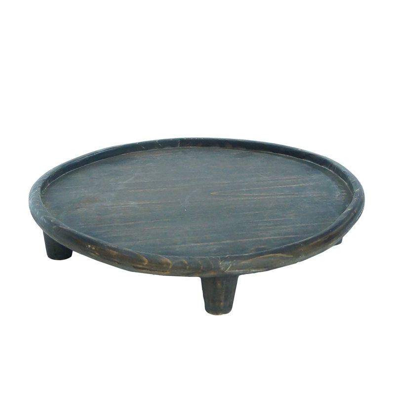 Gracie Oaks Wood 16 in. Gray Round Riser | Wayfair