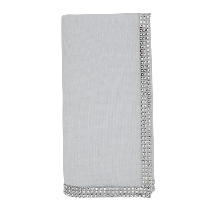 Lily Collection Polyester No Pattern Square Napkin, White