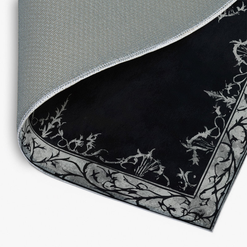 Tapis intérieur et extérieur noir Starry, Rectangle 2' x 3'
