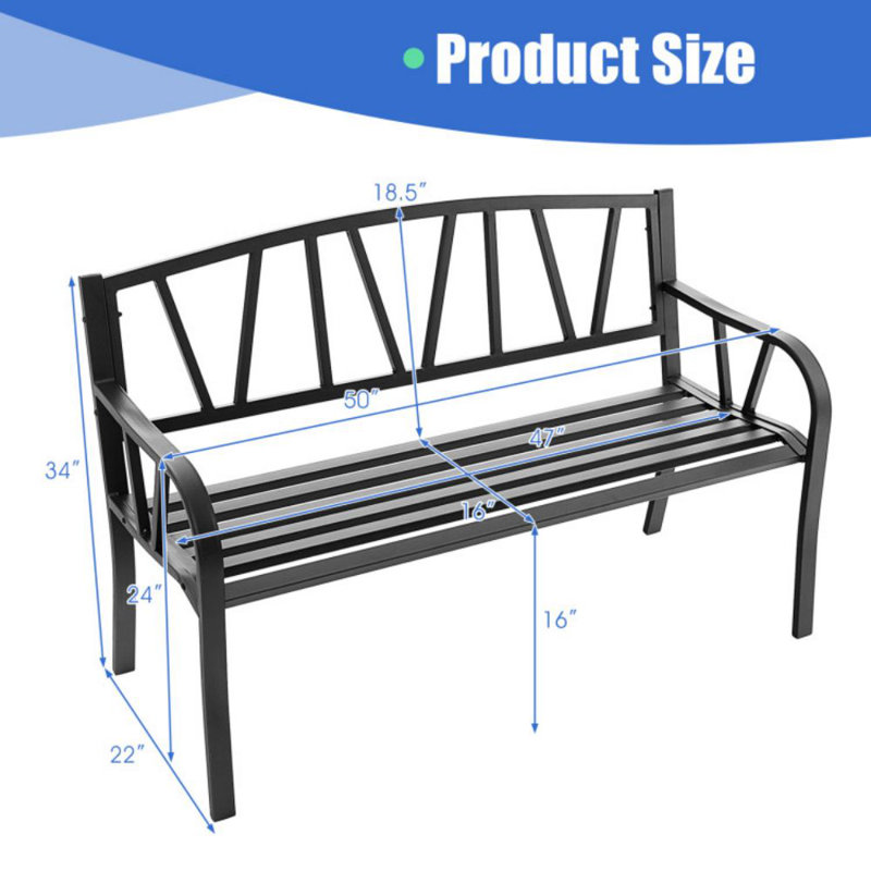 Banc de jardin en acier inoxydable Karvel