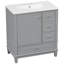 Meuble-lavabo 30 po avec lavabo, une porte avec tablette et trois tiroirs-830943978