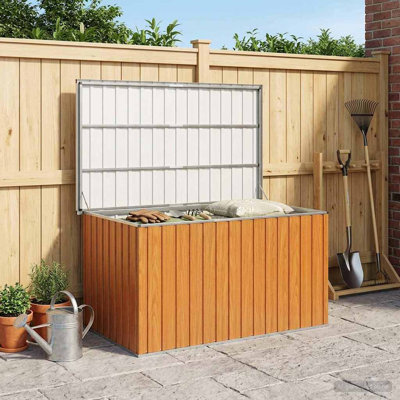 vidaXL 171 cm W Galvanised Steel Deck Box