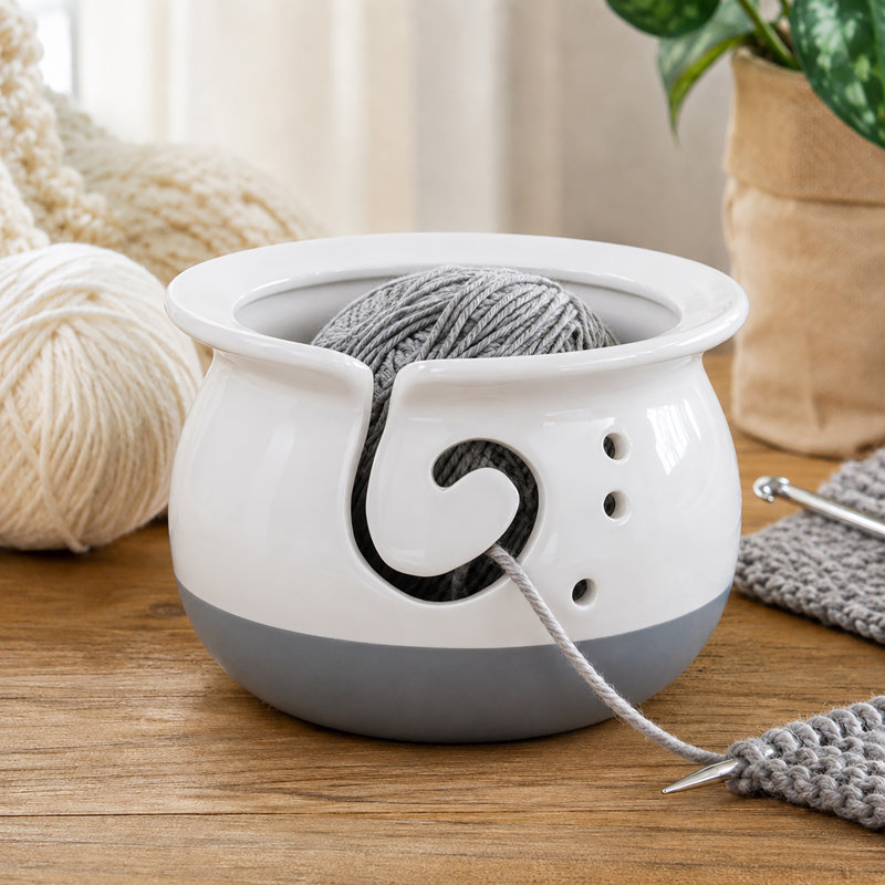 Doneisha Handmade Ceramic / Porcelain Metal Decorative Bowl - Set of 1, White