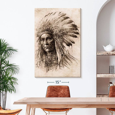 Native American Chief - Impression sur toile tendue