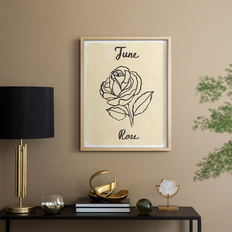 Reproduction encadrée mois de naissance VI - bois massif, Naturel, H 11 po x l 9 po