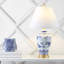 Lampe de chevet bleue / blanche / laiton 26,5 po Fedelia