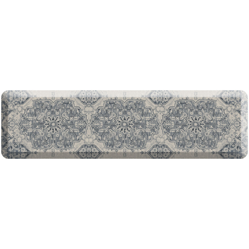 Designer Comfort Anti‑Fatigue Kitchen Comfort Mat – Paloma Medallion Blue, Blue, 20" x 72"