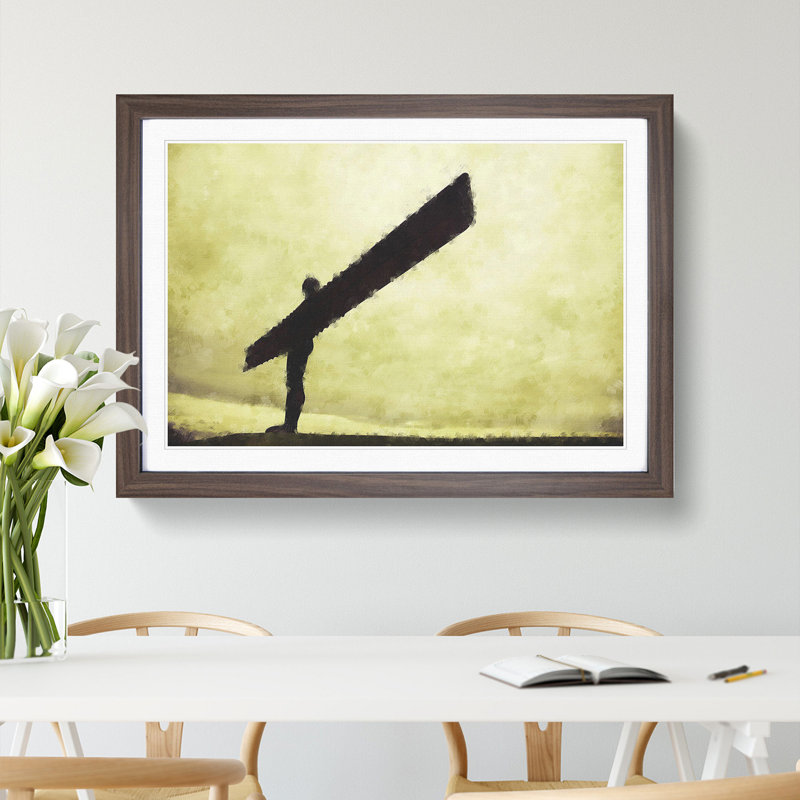 Angel of the North in Newcastle Vol.4 - Picture Frame Graphic Art, 27cm H x 36cm W x 2cm D, Walnut Framed