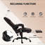 Fauteuil de bureau inclinable à haut dossier, fauteuil de massage à 6 points vibrants avec repose-pieds et télécommande-1100129941