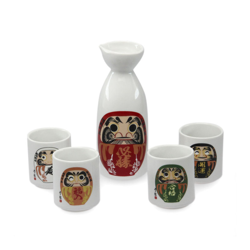 Ensemble de daruma à motifs à motif 5-bouteilles-5 oz
