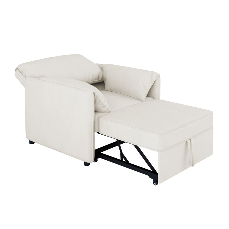 Canapé-lit convertible convertible, chaise-lit convertible 3-en-1, dossier réglable avec coussins épais, fauteuil en lin multifonctionnel pour le salon, la chambre à coucher, l’appartement, le bureau