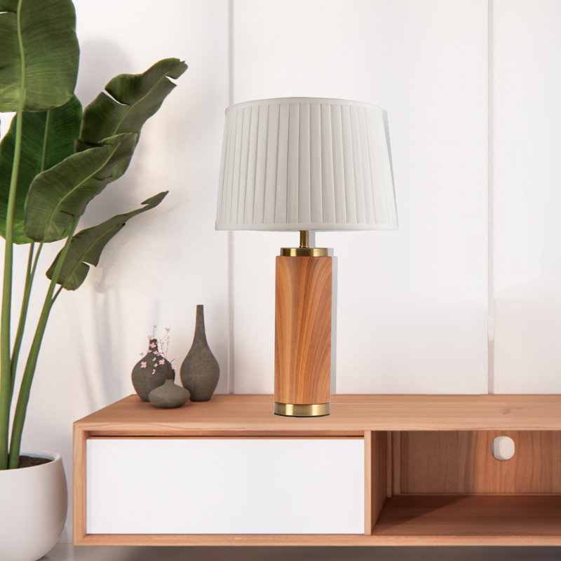 Asghar Metal Table Lamp, Brown, Cream