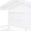 Lit simple blanc avec tablettes, fenêtre attrayante et tablettes de toit envoûtantes en blanc, séduisant-176247294