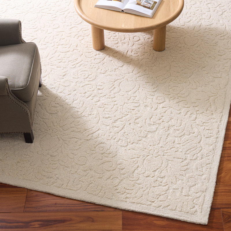 Blossom Hand Tufted Wool; Cotton Damask; Floral Indoor Rug, 8'-0" x 10'-0" Rectangle