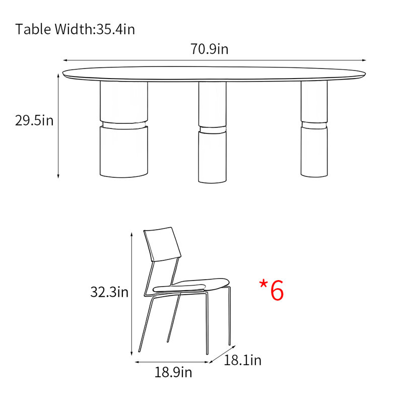 Ensembles de table de salle à manger haut de gamme légers et luxueux, H 29,5 po x L 70,9 po x l 35,4 po