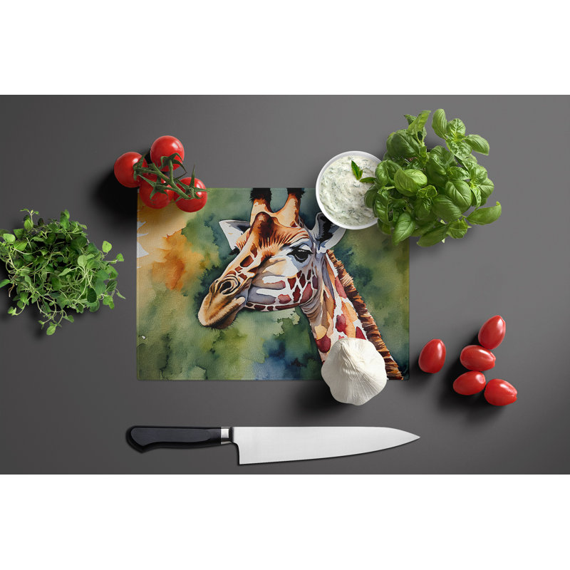 Giraffe Glass Cutting Board Large