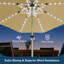Parasol de patio robuste avec lumières intégrées, cadre résistant au vent pour le jardin, la terrasse, la piscine et l'extérieur